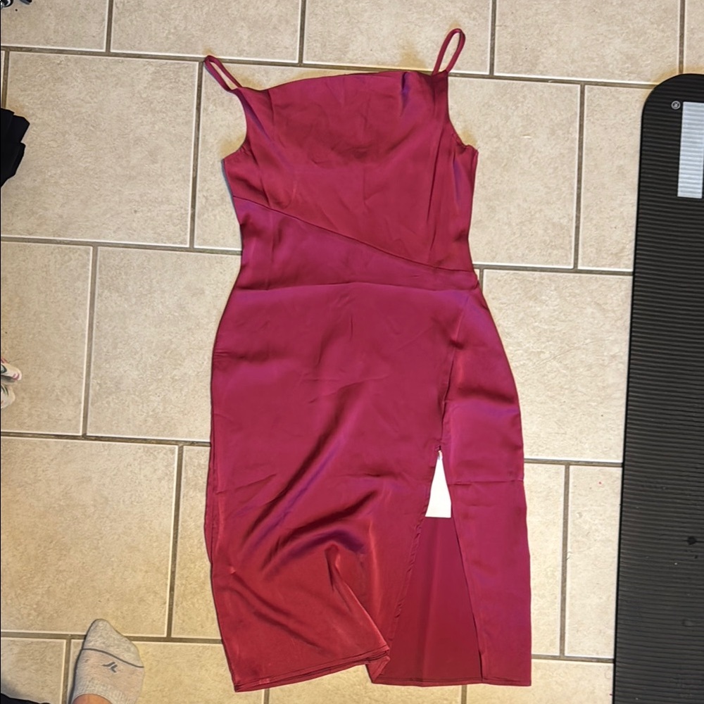 Elegant Pink Satin Dress